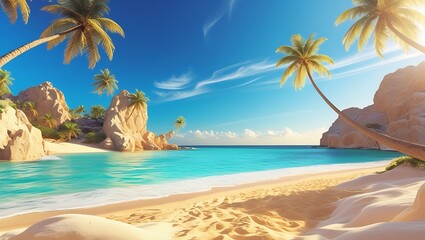 Obraz premium beach with palm trees