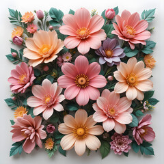 "Elegant 3D floral blooms with intricate details and lifelike depth."