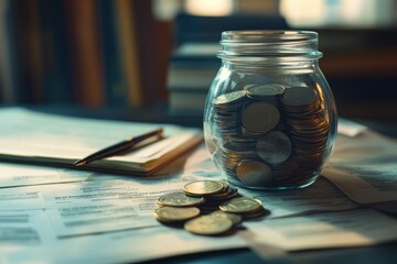 Savings Coins Money Jar Finance Banking Budget Wealth Investment Financial Planning Accounting