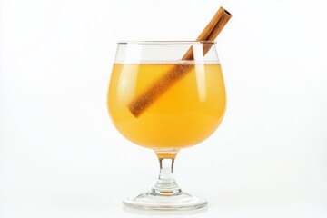 Refreshing apple cider with a hint of spice in a clear glass on a pristine background for charming autumn vibes