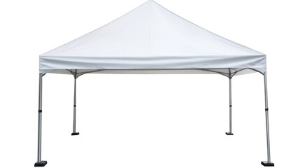 White canopy tent isolated on transparent background providing shelter