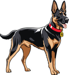 Belgian Malinois dog mascot logo design concept vector illustration white background