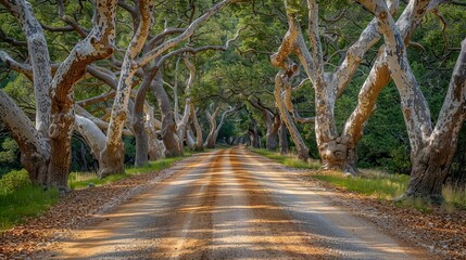 A peaceful pathway surrounded by trees in HD  HD 8K wallpaper Photographic Image