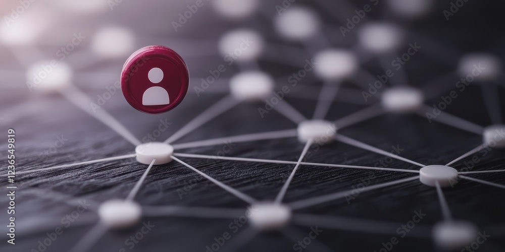 Poster network connection concept with profile icon visuals