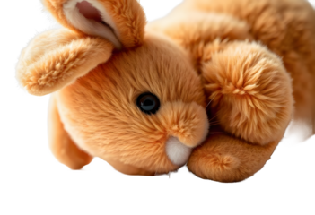 Lop rabbit, 6 months old, in front of white background
