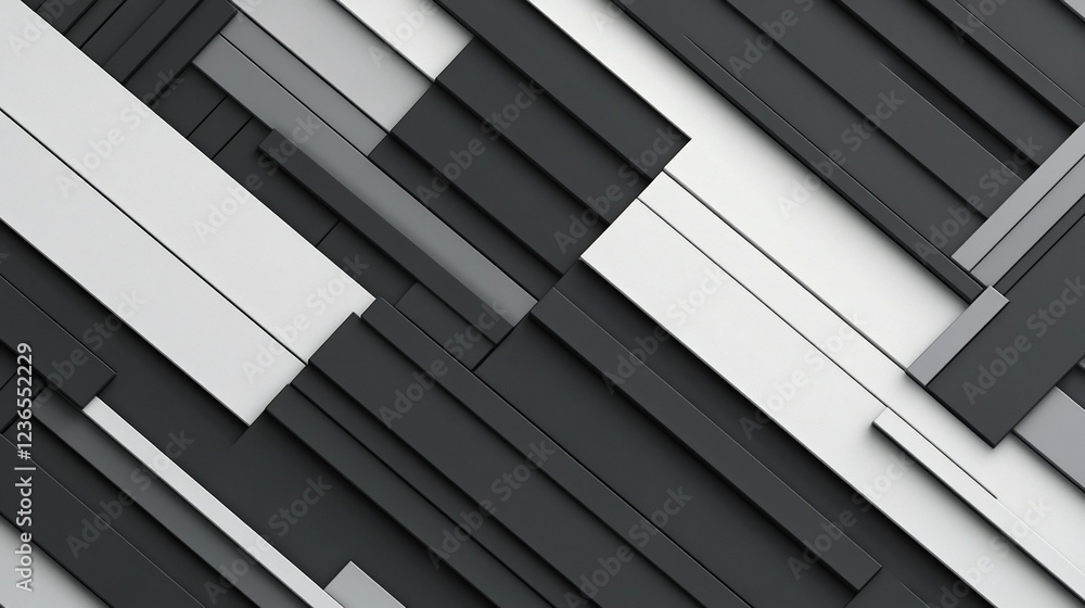 Poster abstract geometric background with gray and white diagonal 3d tiles creating a modern pattern
