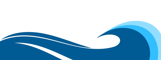 Dynamic blue waves with river ocean flow vector background