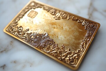 Fototapeta premium Damaged Gold Credit Card Isolated on White Background