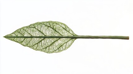 Fototapeta premium Intricate Skeleton of a Leaf: Delicate Vein Structure Displayed Against White Background Botanical Photography