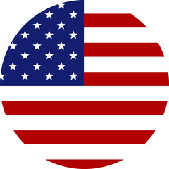 United States of America flag illustrator national of round