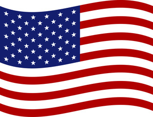 United States of America waving flag illustrator of national  icon