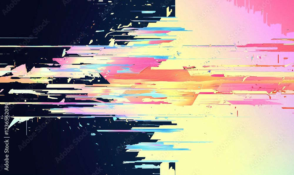 Poster dynamic abstract graphic design digital art colorful patterns modern aesthetic vibrant background