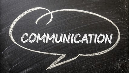 Chalk Drawing of a Speech Bubble Illustrating Communication in an Educational Setting on Blackboard