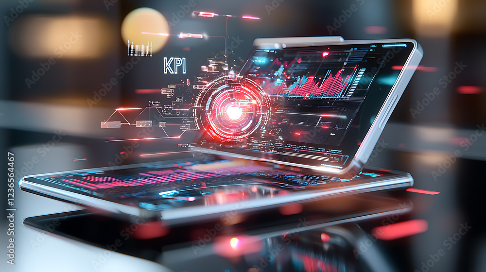 Aufkleber data visualization trends digital workspace infographic modern office close-up analytics for better 