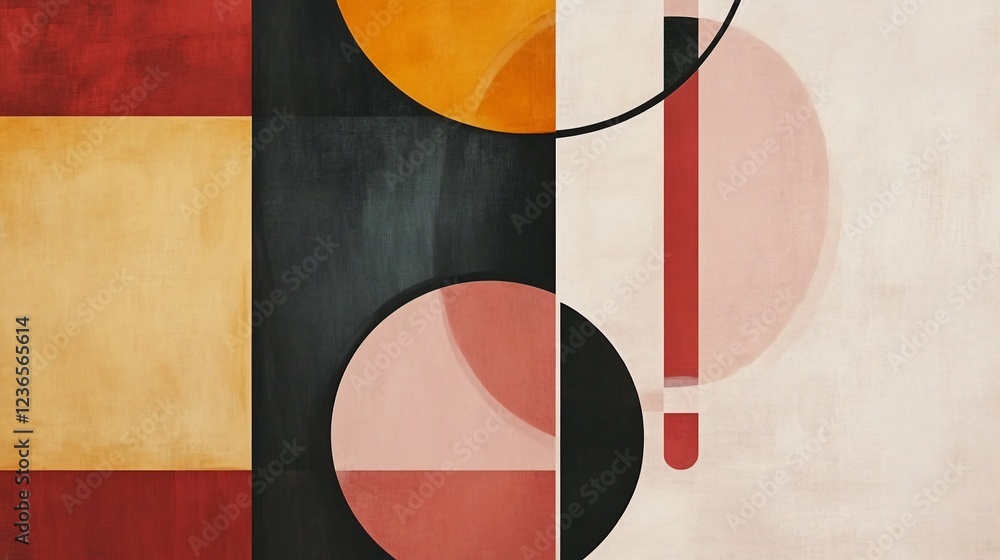 Poster abstract geometric shapes and colors blend in a modern art style composition creating a graphic desi
