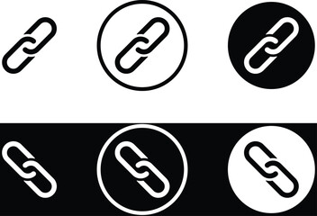 Chain solid icon. Link Icons in Different Variations.