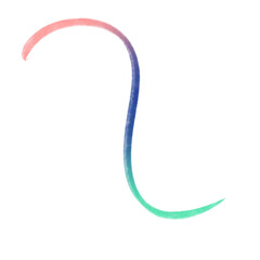 Gradient blue green pink fine line isolated shape decor for design web banner wallpaper abstract grainy noisy transparent background 