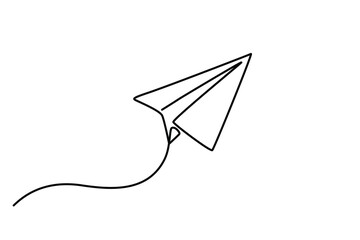 One continuous line drawing of paper plane signs. Minimal flying invite icon line clipart. The flying paper linear graphics in an editable outline. 