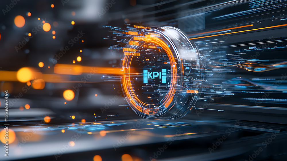 Poster dynamic kpi visualization digital dashboard data analytics technology environment futuristic viewpoi