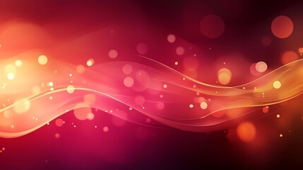 Abstract Red Background with Wavy Lines and Lights
