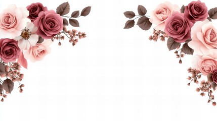 Romantic floral arrangement with pink and mauve roses.