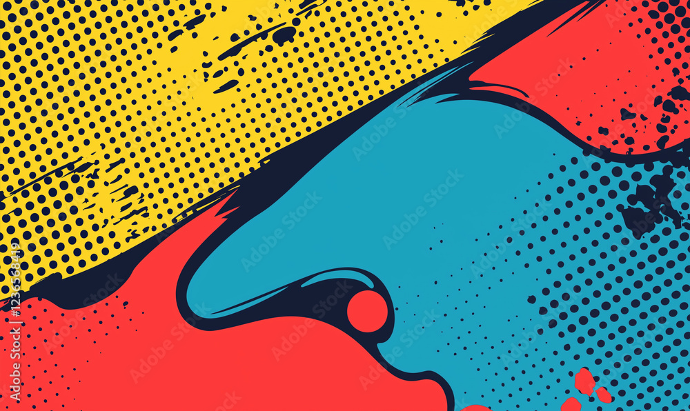 Poster vibrant abstract art composition digital space graphic design colorful environment close-up view cre