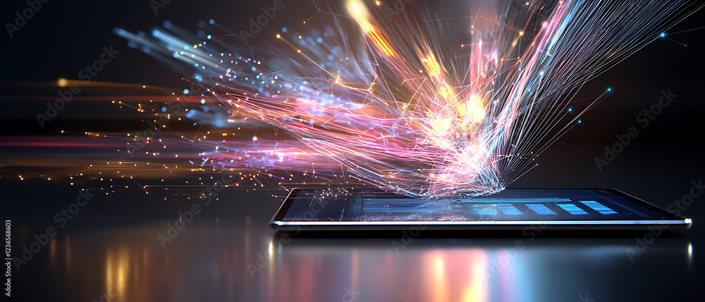 Aufkleber dynamic digital explosion displaying technology innovations studio visual art abstract close-up crea