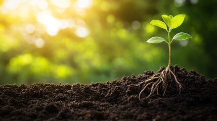 Sunrise Sprout: New Life Emerging from Rich Soil