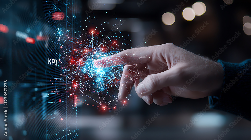 Poster digital interaction with data visualization corporate setting visual content technology environment 