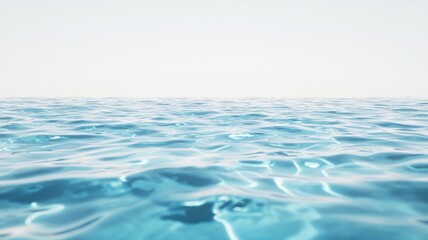 Naklejka premium Serene pool of blue water with gentle splashes against a calming white background creating a tranquil atmosphere at dawn