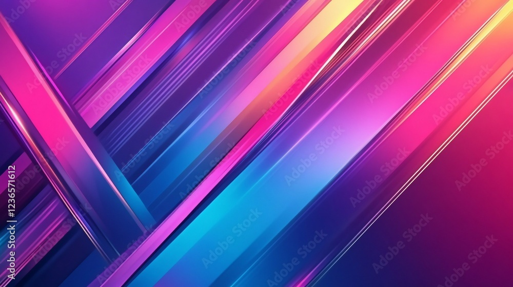 Poster colorful abstract background with geometric diagonal lines and vibrant gradient colors