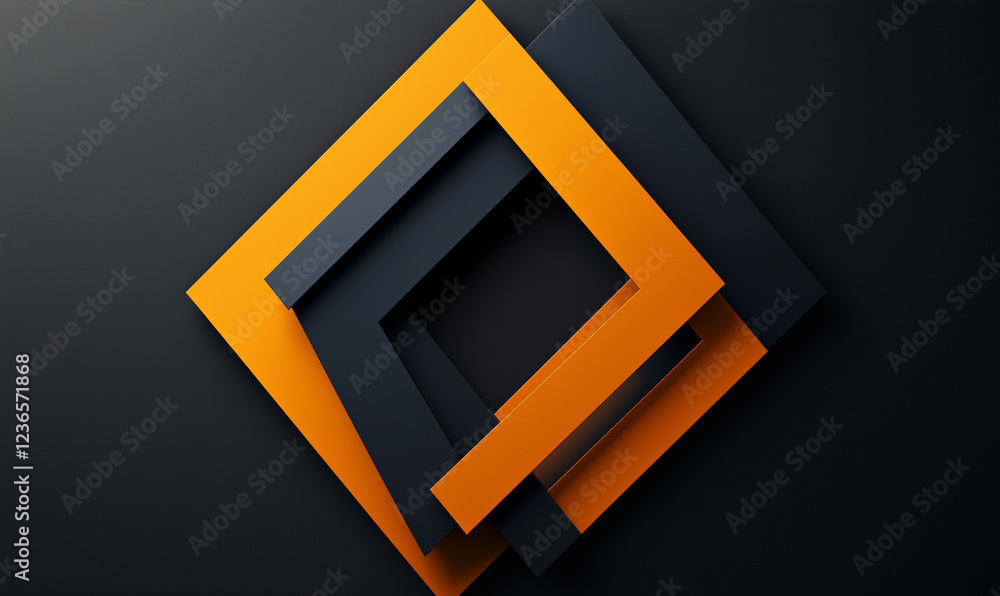 Poster dynamic graphic design composition with geometric shapes modern studio abstract art dark environment