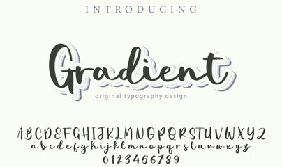 Gradient Font Stylish brush painted an uppercase vector letters, alphabet, typeface