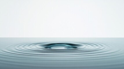 Fototapeta premium Serene splash of blue water creating gentle ripples against a calming white background for a minimalistic aesthetic
