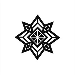 Obraz premium Geometric Black and White Abstract Design Vector Illustration
