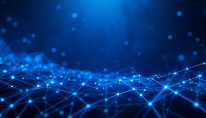 Fototapeta premium Glowing Blue Network: Abstract Digital Art