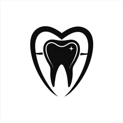 Minimalist Dental Care Vector Icon for Medical and Health Designs