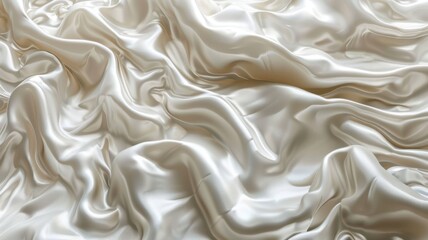 A white fabric with a pattern of waves