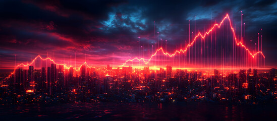 Obraz premium Economic growth chart showing a strong upward trend, clear financial success.