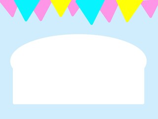 可愛いフラッグのガーランドの背景　シンプルな手描きのイラスト