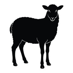 Silhouette of Sheep vector art illustration