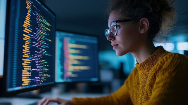 Young Student Engaging with AI Coding Tutoring Session at Computer
