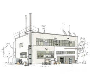 Industrial Building Exterior Architectural Sketch