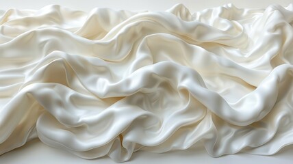 A white sheet of fabric with a wave pattern