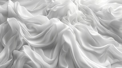 A white blanket with a pattern of waves