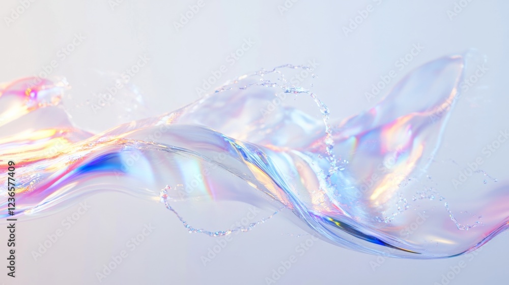 Aufkleber futuristic water splash with glowing reflections on a translucent background creating an abstract wa