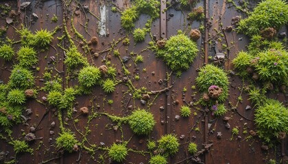green moss on a wall