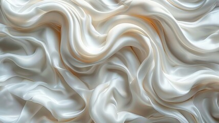 The image is a close up of a white fabric with a wave pattern
