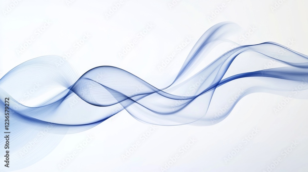 Poster elegant blue water splash with smooth curves on a transparent background creates a calming visual ex