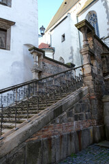 Fototapeta premium Stone Staircase with Iron Railing